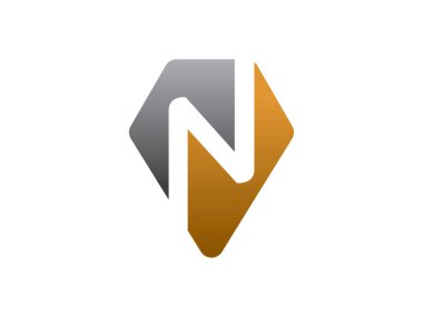 Harf N nokta logosu veya sembol tasarımı