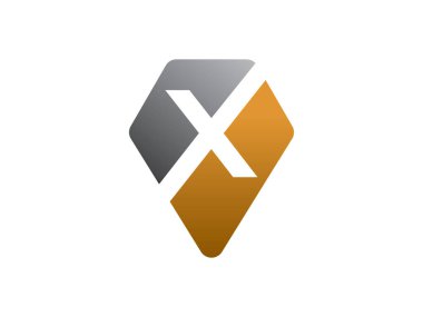 X noktası logosu veya sembol tasarımı