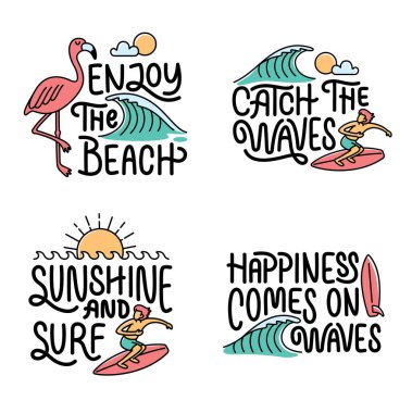 Yazılı ifadelerin, sloganların veya plaj unsurlarıyla alıntıların derlenmesi