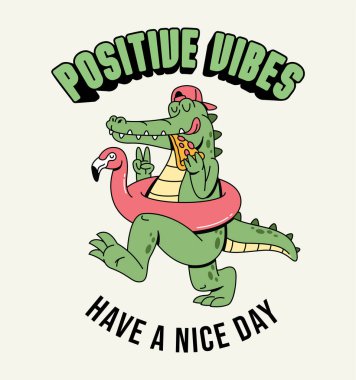 Timsah flamingosu hoş bir illüstrasyon.