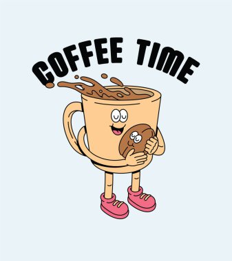 Kahve ve bebek kahvesi eski çizgi film çizimleri