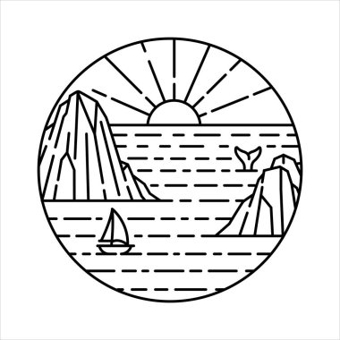 Çerçeve çizimindeki doğal manzara