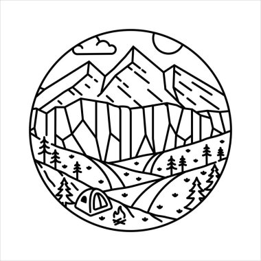 Çerçeve çizimindeki doğal manzara