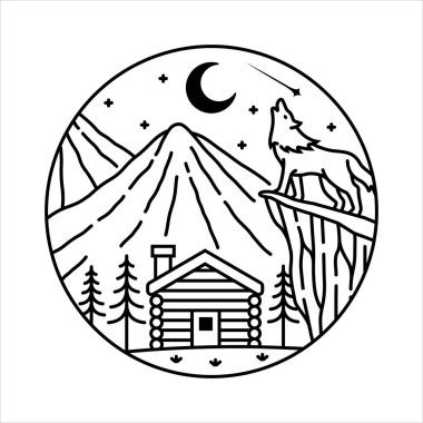 Çerçeve çizimindeki doğal manzara