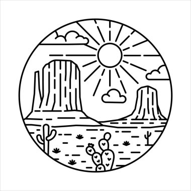 Çerçeve çizimindeki doğal manzara