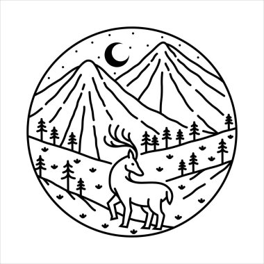 Çerçeve çizimindeki doğal manzara