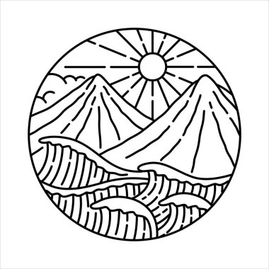 Çerçeve çizimindeki doğal manzara