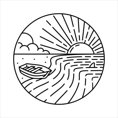 Çerçeve çizimindeki doğal manzara