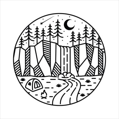 Çerçeve çizimindeki doğal manzara