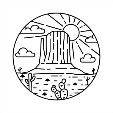 Çerçeve çizimindeki doğal manzara