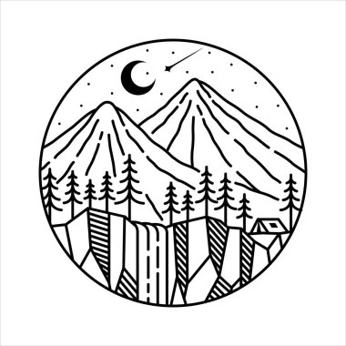 Çerçeve çizimindeki doğal manzara