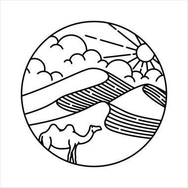 Çerçeve çizimindeki doğal manzara