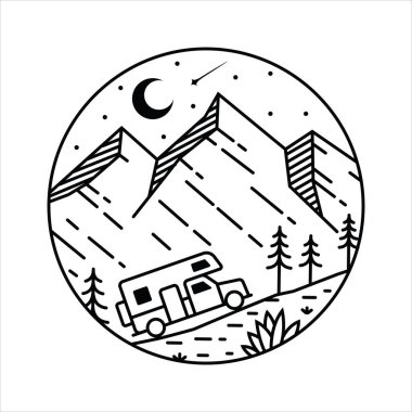 Çerçeve çizimindeki doğal manzara