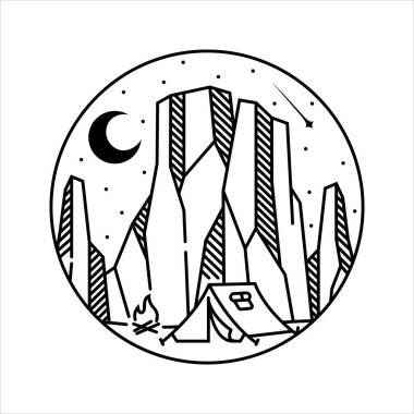 Çerçeve çizimindeki doğal manzara