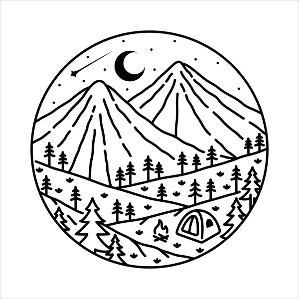 Çerçeve çizimindeki doğal manzara