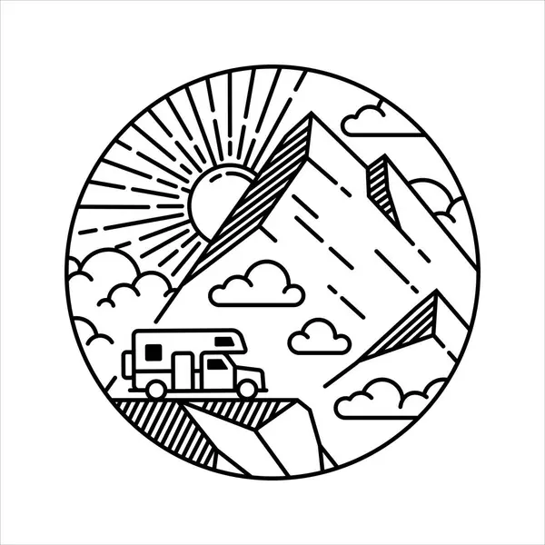 Çerçeve çizimindeki doğal manzara