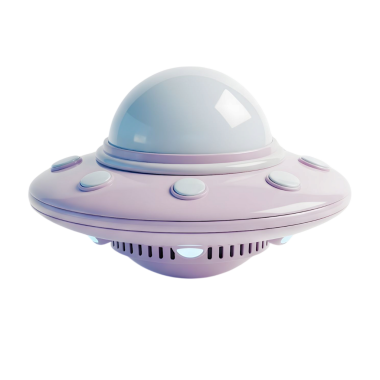 Minimalist 3D şirin UFO neşeli ve eğlenceli tasarım