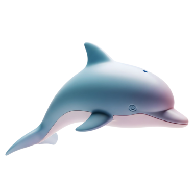 Minimalist 3D sevimli yunus neşeli ve eğlenceli tasarım