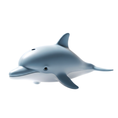 Minimalist 3D sevimli yunus neşeli ve eğlenceli tasarım