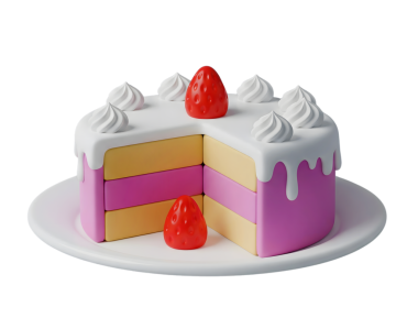 Renkli katmanlı pasta minimalist 3D yumuşak ve pürüzsüz hazırlama