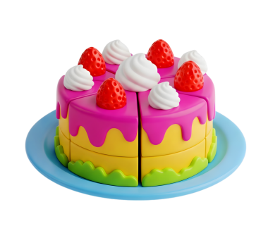 Renkli katmanlı pasta minimalist 3D yumuşak ve pürüzsüz hazırlama