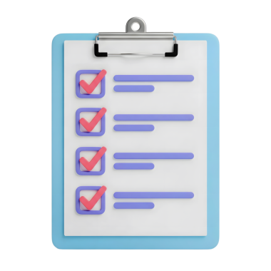 Yumuşak ve pürüzsüz bir canlandırma ile hazırlanan minimalist 3D pano üzerindeki kontrol listesi tamamlandı