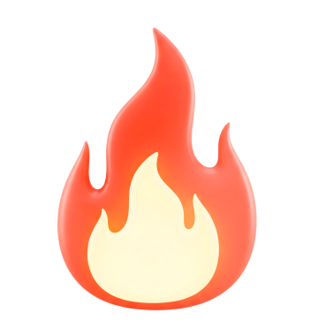 Alev minimalist 3D 'yi yumuşak ve pürüzsüz bir şekilde ateşle