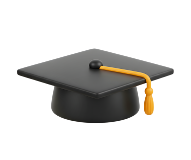 Mezuniyet başlığı minimalist 3D, yumuşak ve pürüzsüz çizer