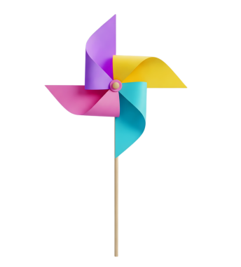 Kağıt fırıldak minimalist 3D yumuşak ve pürüzsüz bir tasvir