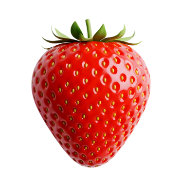 Çilek minimalist 3D, yumuşak ve pürüzsüz bir rendeleme