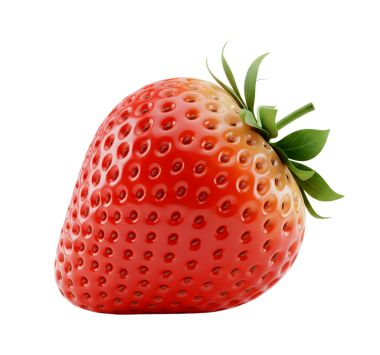 Çilek minimalist 3D, yumuşak ve pürüzsüz bir rendeleme