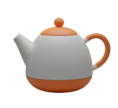 Çaydanlık minimalist 3 boyutlu yumuşak ve pürüzsüz bir canlandırma