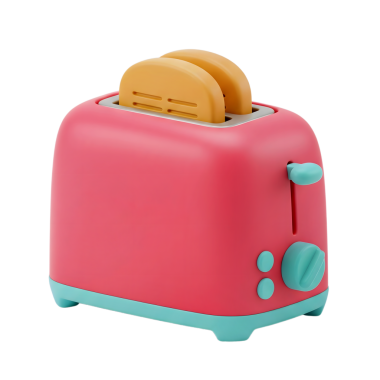 Tost makinesinin minimalist 3D görüntüsü yumuşak ve pürüzsüz