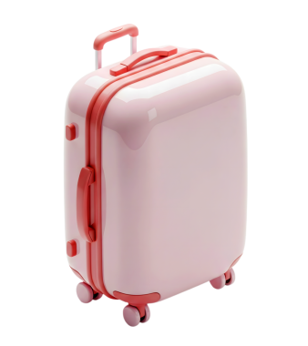 Seyahat valizi minimalist 3D yumuşak ve pürüzsüz çizer