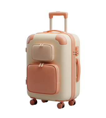 Seyahat valizi minimalist 3D yumuşak ve pürüzsüz çizer