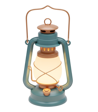 Klasik fener minimalist 3 boyutlu yumuşak ve pürüzsüz bir canlandırma