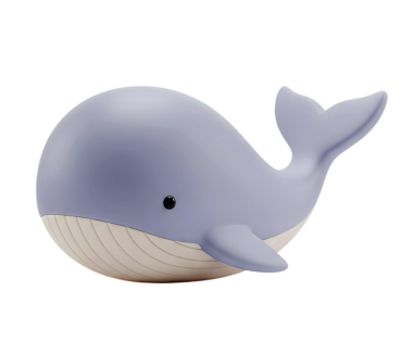 Şirin balina minimalist 3D yumuşak ve pürüzsüz bir tasvir