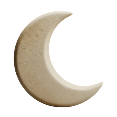 Hilal Ay Minimalist 3D Yumuşak ve Yumuşak Hazırlama