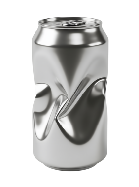 Çökmüş Alüminyum Soda Teneke Kutusu Minimalist 3D Yumuşak ve pürüzsüz Hazırlama