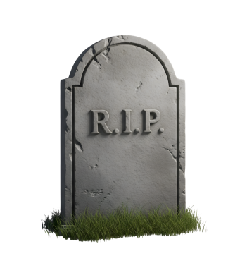 R.I.P. ile mezar taşı. Yazı Minimalist 3D Yumuşak ve Pürüzsüz Hazırlama