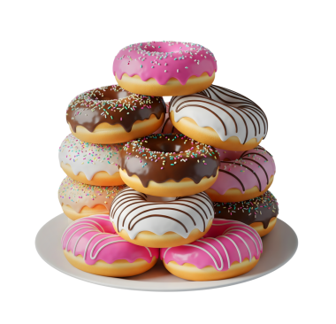 Renkli Çörekler Yığını Minimalist 3D Yumuşak ve Yumuşak Hazırlama