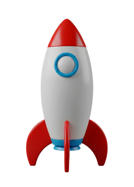 Roket Gemisi Minimalist 3D Yumuşak ve Pürüzsüz Hazırlama