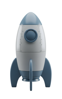 Roket Gemisi Minimalist 3D Yumuşak ve Pürüzsüz Hazırlama