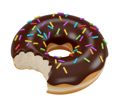 Çikolatalı Donut ve Minimalist 3D Pürüzsüz ve pürüzsüz Renderer