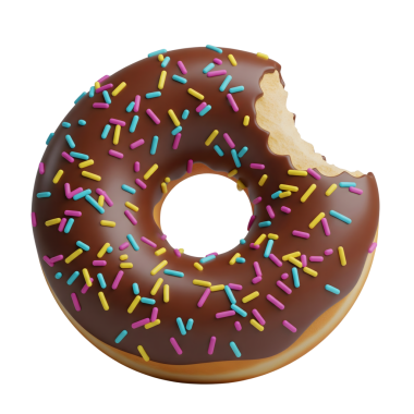 Çikolatalı Donut ve Minimalist 3D Pürüzsüz ve pürüzsüz Renderer