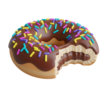 Çikolatalı Donut ve Minimalist 3D Pürüzsüz ve pürüzsüz Renderer