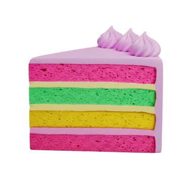 Renkli Katmanlı Pasta Dilimleyici Minimalist 3D Yumuşak ve pürüzsüz Hazırlama