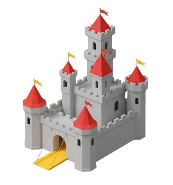 Fantezi Şatosu Minimalist 3D Yumuşak ve Pürüzsüz Hazırlama