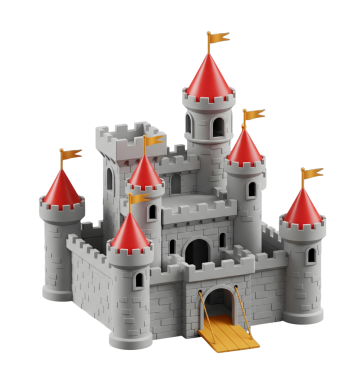 Fantezi Şatosu Minimalist 3D Yumuşak ve Pürüzsüz Hazırlama