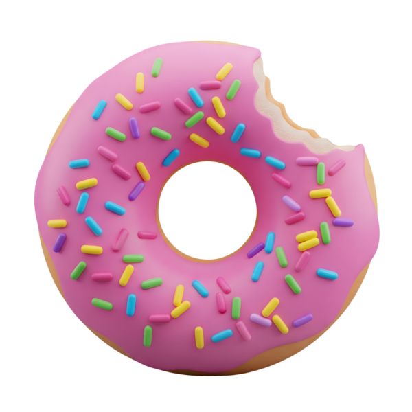 Pembe Donut ve Minimalist 3D Pembe Donut Yumuşak ve Pürüzsüz Renderer